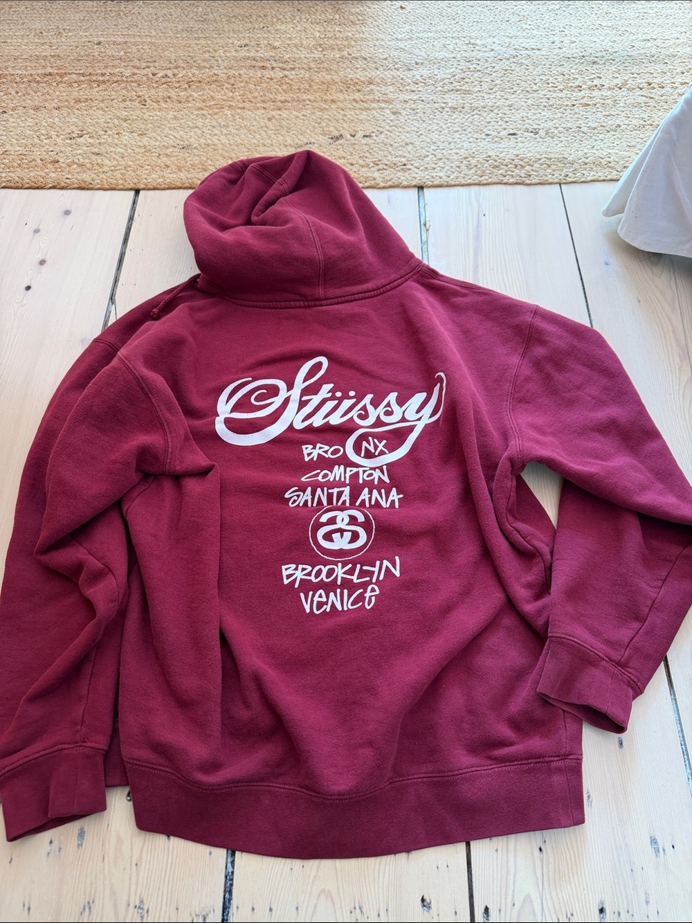 Stüssy Maroon Graphic Hoodie SZ L